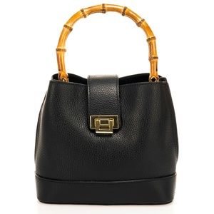 Massimo Castelli Leather and Bamboo Purse NWT